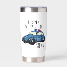 Grappige Wee-Woo Auto Cartoon