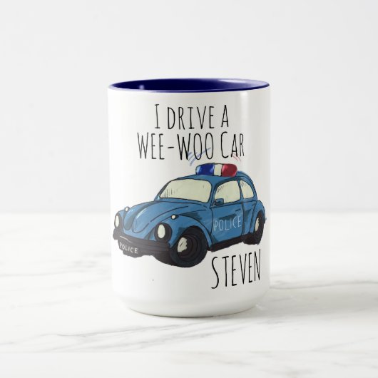 Grappige Wee-Woo Auto Cartoon Mok (Midden)
