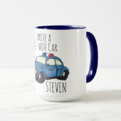 Grappige Wee-Woo Auto Cartoon Mok (Voorkant rechts)