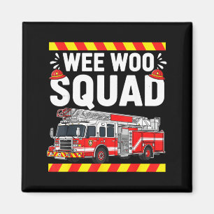 Grappige Wee Woo Squad Brandweer Brandweerman Fi Magneet