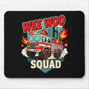 Grappige Wee Woo Squad Brandweer Brandweerman Fi Muismat