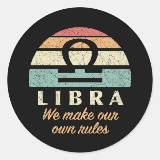 Grappige Weegschaal Zodiac Regels Ronde Sticker (Voorkant)