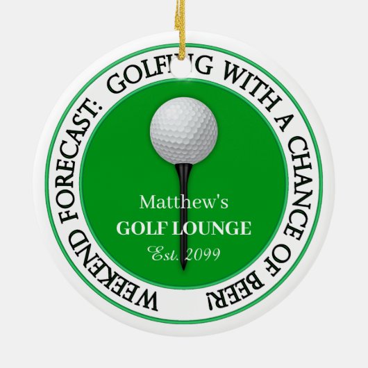 Grappige Weekend Golf Lounge / Bar Keramisch Ornament (Achterkant)