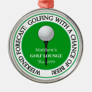 Grappige Weekend Golf Lounge / Bar Metalen Ornament