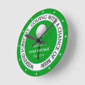 Grappige Weekend Golf Lounge / Bar Wandklok (Hoek)