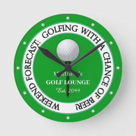 Grappige Weekend Golf Lounge / Bar Wandklok