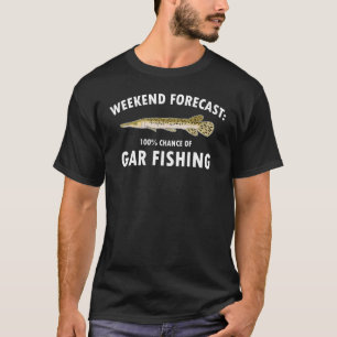 Grappige weekendvoorspelling Alligator Gar vissen T-shirt