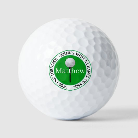 Grappige weekendvoorspelling golfballen (Voorkant)