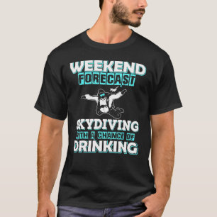 Grappige weekendvoorspelling parachutespringen met t-shirt