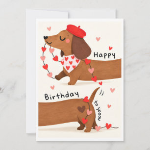 Grappige Weense Hond - Verjaardagskaart Dachshund Feestdagenkaart