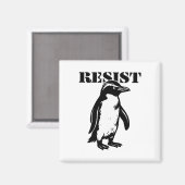 Grappige Weerstand Pinguïn Protesteert Tegen Tarie Magneet (Voorkant / Achterkant)