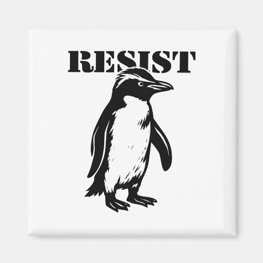 Grappige Weerstand Pinguïn Protesteert Tegen Tarie Magneet (Voorkant)