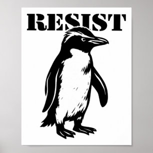 Grappige Weerstand Pinguïn Protesteert Tegen Tarie Poster