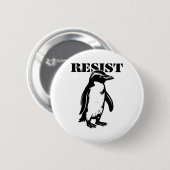 Grappige Weerstand Pinguïn Protesteert Tegen Tarie Ronde Button 5,7 Cm (Voorkant /achterkant)