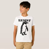 Grappige Weerstand Pinguïn Protesteert Tegen Tarie T-shirt (Voorkant volledig)