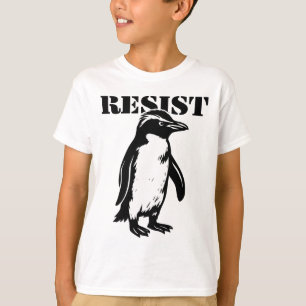 Grappige Weerstand Pinguïn Protesteert Tegen Tarie T-shirt