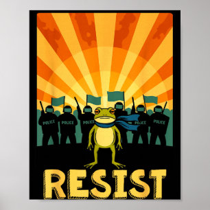 Grappige Weerstand Portland Kikker Protest Poster