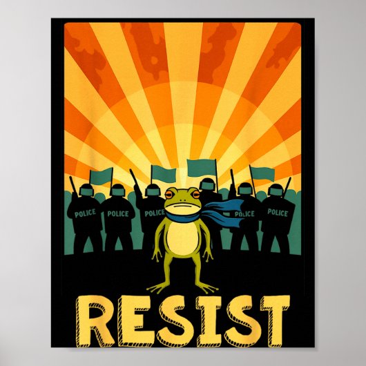 Grappige Weerstand Portland Kikker Protest Poster (Voorkant)