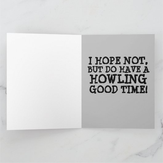 GRAPPIGE WEERWOLF VERJAARDAGSKAART KAARTEN (Binnen)