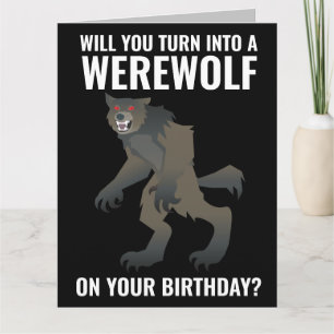 GRAPPIGE WEERWOLF VERJAARDAGSKAART KAARTEN