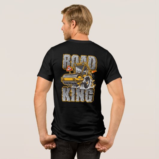 Grappige wegkoning bouw compacteur bestuurder Tri-Blend shirt (Achterkant volledig)