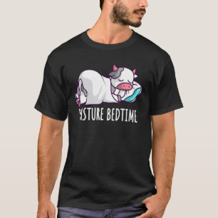 Grappige Weide Slaaptijd Mooie Koe Slapende Pyjama T-shirt