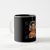 Grappige Weiner Hond Dachshund hond Tweekleurige Koffiemok (Voorkant links)