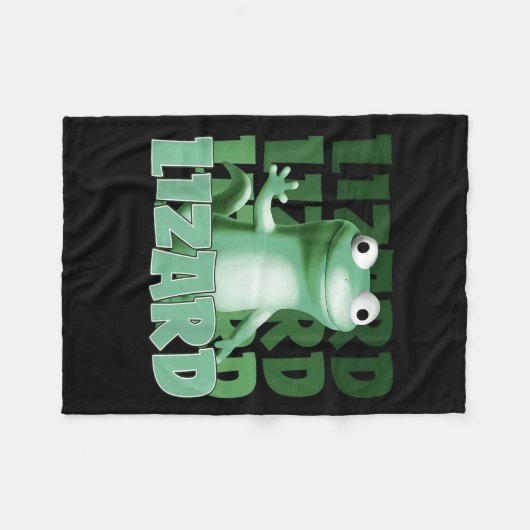 Grappige Weirdcore Dier Vrouwen Mannen Hagedis Liz Fleece Deken (Voorkant (Horizontaal))
