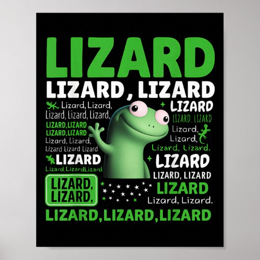 Grappige Weirdcore Dier Vrouwen Mannen Hagedis Liz Poster (Voorkant)