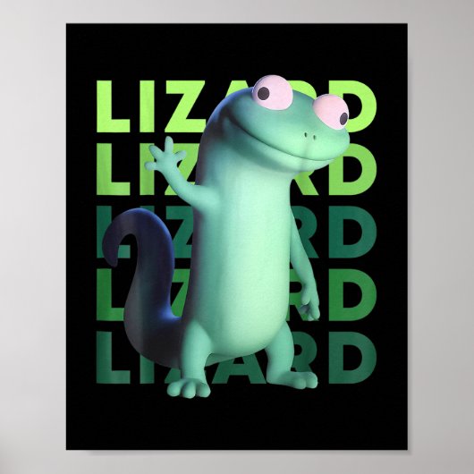 Grappige Weirdcore Dier Vrouwen Mannen Hagedis Liz Poster (Voorkant)