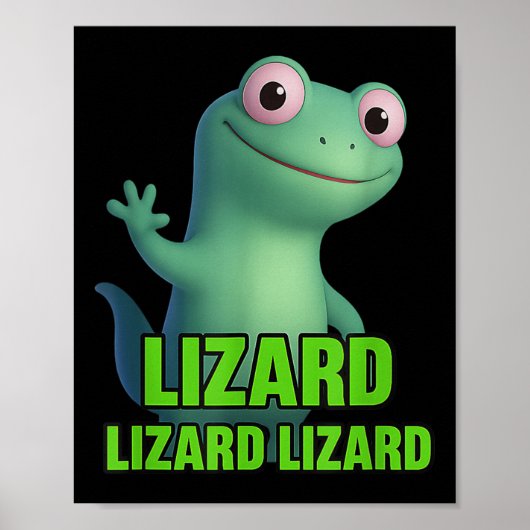 Grappige Weirdcore Dier Vrouwen Mannen Hagedis Liz Poster (Voorkant)