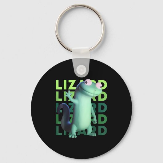 Grappige Weirdcore Dier Vrouwen Mannen Hagedis Liz Sleutelhanger (Voorkant)