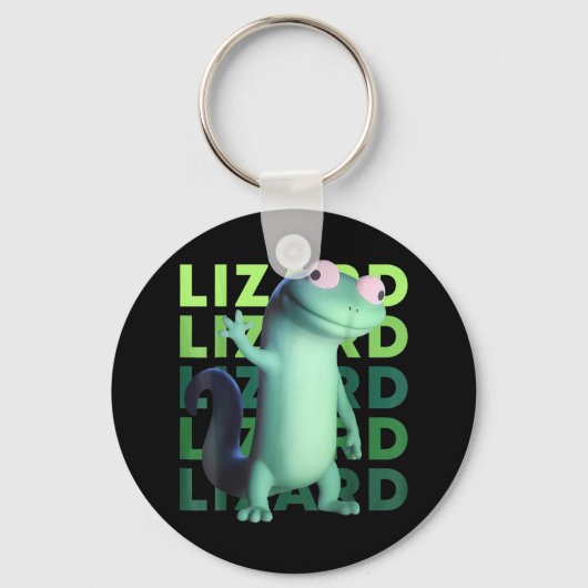 Grappige Weirdcore Dier Vrouwen Mannen Hagedis Liz Sleutelhanger (Voorkant)