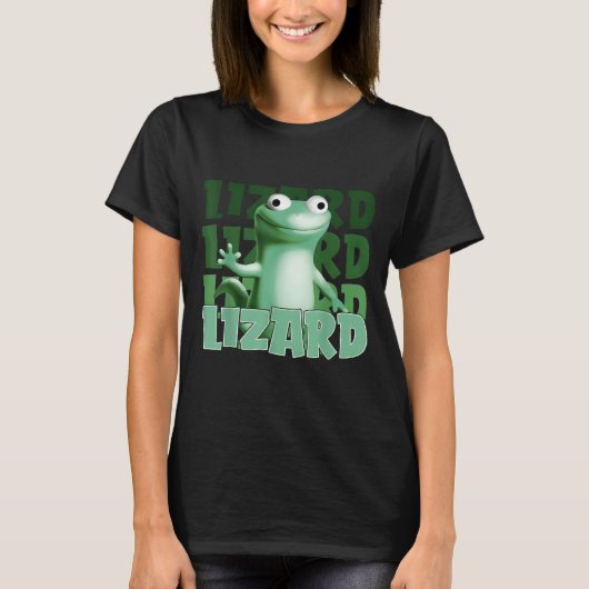 Grappige Weirdcore Dier Vrouwen Mannen Hagedis Liz T-shirt (Voorkant)