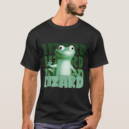 Grappige Weirdcore Dier Vrouwen Mannen Hagedis Liz T-shirt (Voorkant)