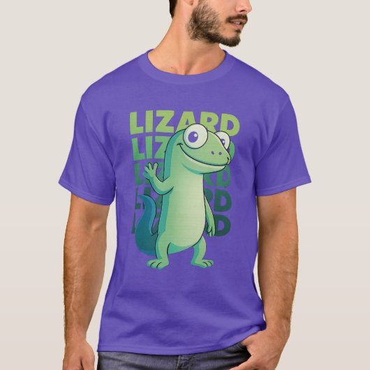 Grappige Weirdcore Hagedis Meme Derpy Reptiel Dier T-shirt (Voorkant)