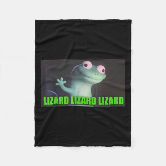 Grappige Weirdcore Lizard Lizard Meme Animal W Fleece Deken (Voorkant)