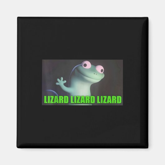 Grappige Weirdcore Lizard Lizard Meme Animal W Magneet (Voorkant)