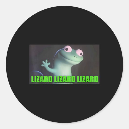 Grappige Weirdcore Lizard Lizard Meme Animal W Ronde Sticker (Voorkant)