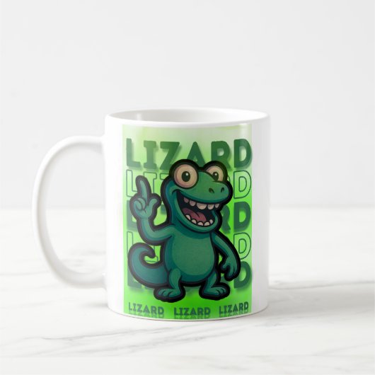 Grappige Weirdcore Lizard Lizard Meme Koffiemok (Links)