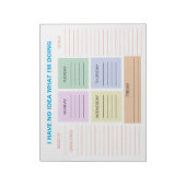 Grappige wekelijkse kleurrijke organisatieplanner notitieblok (Linkerzijde)