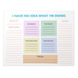 Grappige wekelijkse kleurrijke organisatieplanner notitieblok