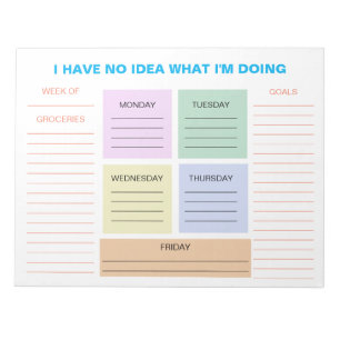 Grappige wekelijkse kleurrijke organisatieplanner notitieblok