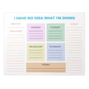 Grappige wekelijkse kleurrijke organisatieplanner notitieblok