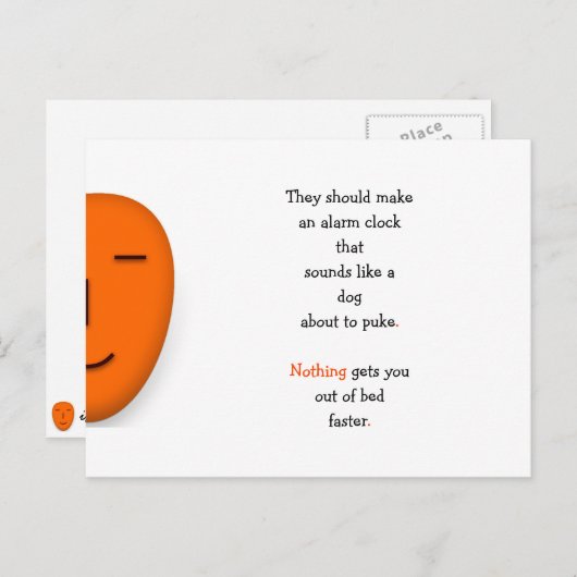 Grappige Wekker Hondenbraaksel Grap Humor LOL Briefkaart (Voorkant / Achterkant)