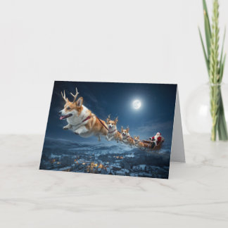 Grappige Welsh Corgi Kerst Kaart