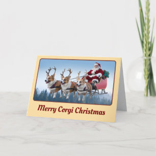 Grappige Welsh Corgi Kerst Kaart