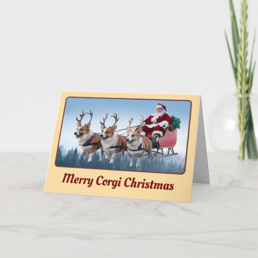 Grappige Welsh Corgi Kerst  Kaart (Voorkant)
