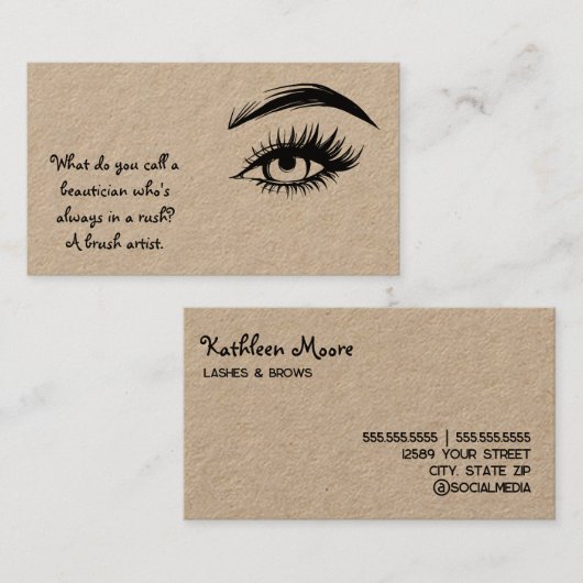 Grappige wenkbrauwen en wimpers Kraft Visitekaartje (Voorkant / Achterkant)