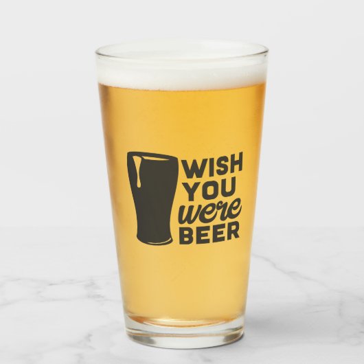 Grappige wens je was bier glas (Achterkant gevuld)